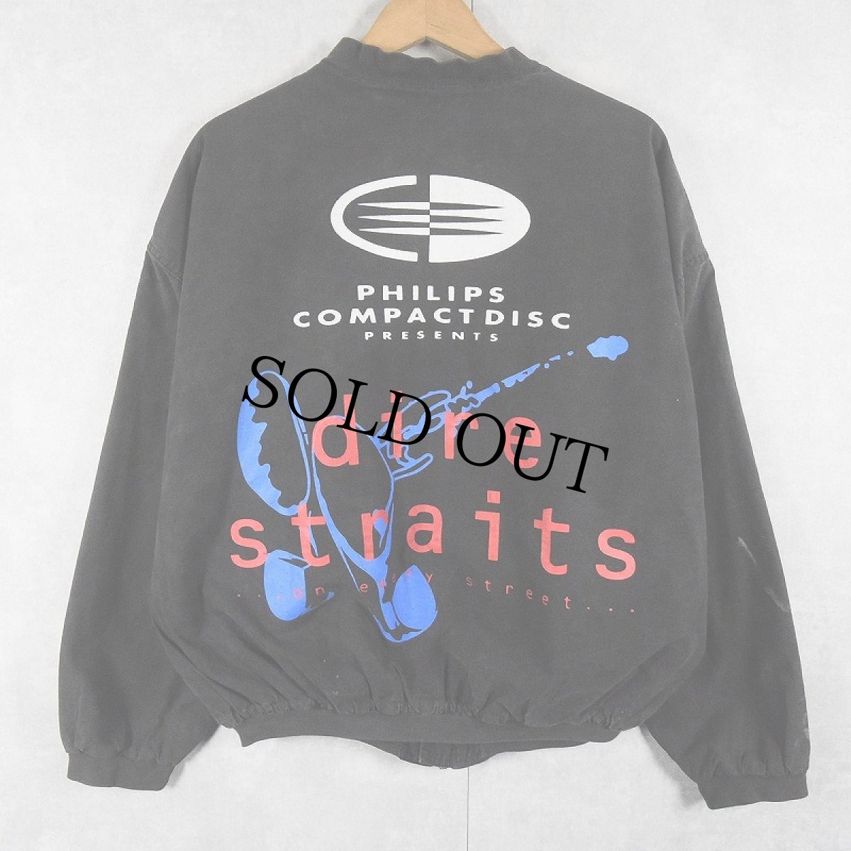 画像1: 80's Philips Compact Disc "Dire Straits" ロックバンド コットンジャケット BLACK XL (1)