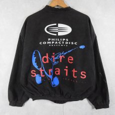 画像1: 80's Philips Compact Disc "Dire Straits" ロックバンド コットンジャケット BLACK XL (1)