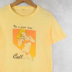 画像1: 80's USA製 "For a good time" イラストプリントTシャツ M (1)