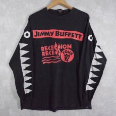 画像2: 90's JIMMY BUFFETT USA製 "Recession Reces TOUR '92" ミュージシャンロンT BLACK XL (2)