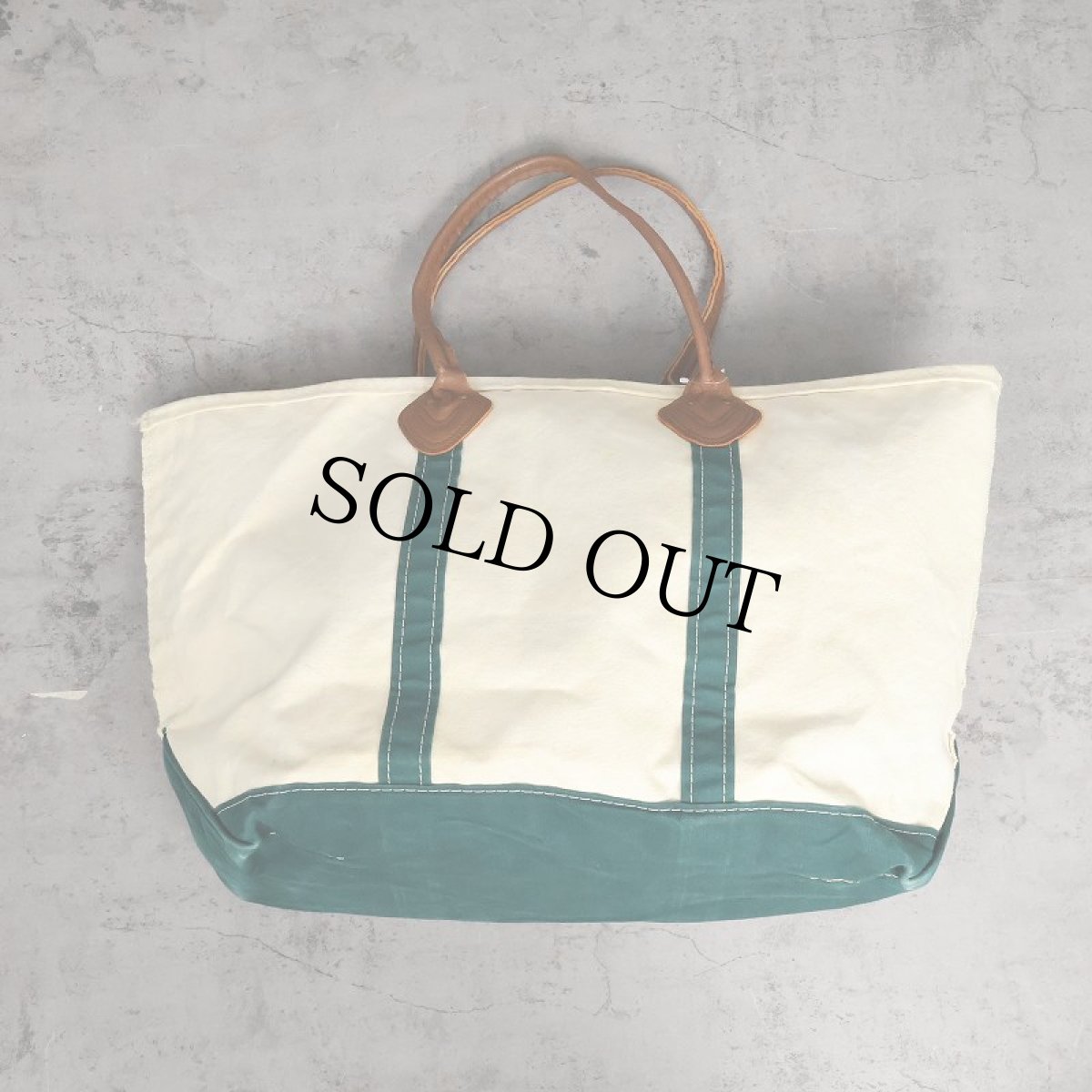 画像1: 80's L.L.Bean USA製 "BOAT AND TOTE" レザーハンドル キャンバストートバッグ (1)