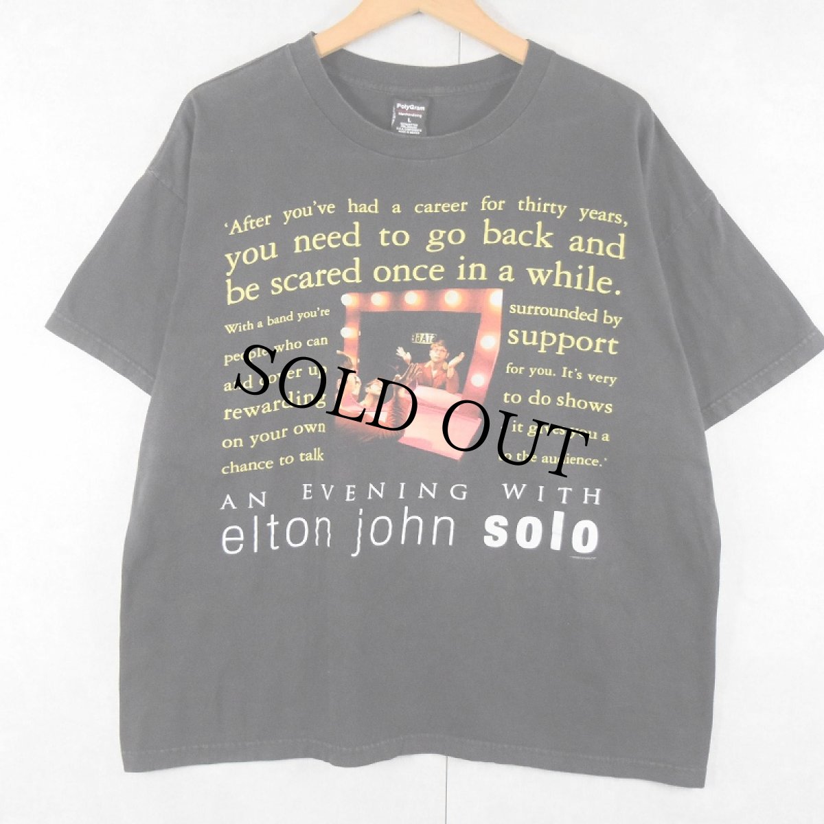 画像1: 90's Elton John "AN EVENING WITH elton john solo" ミュージシャンツアーTシャツ BLACK L (1)