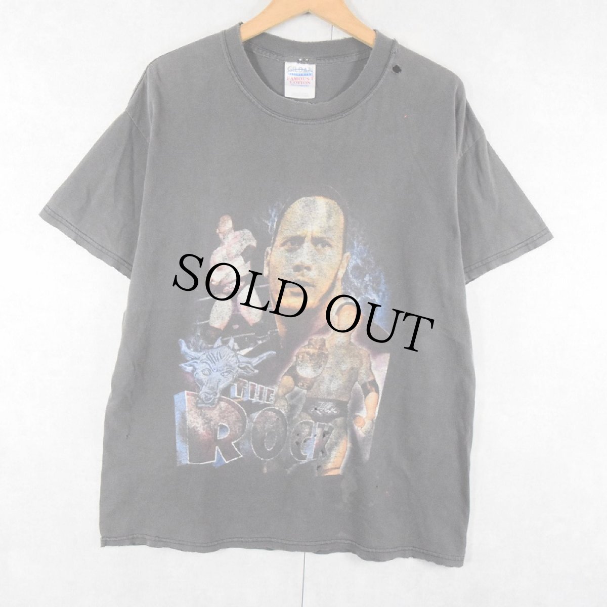 画像1: 2000's The Rock プロレスラープリントTシャツ L (1)