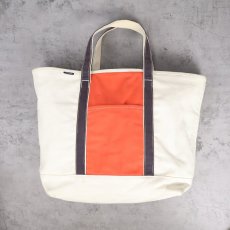 画像1: LANDS' END 切り替えデザイン キャンバストートバッグ LARGE (1)