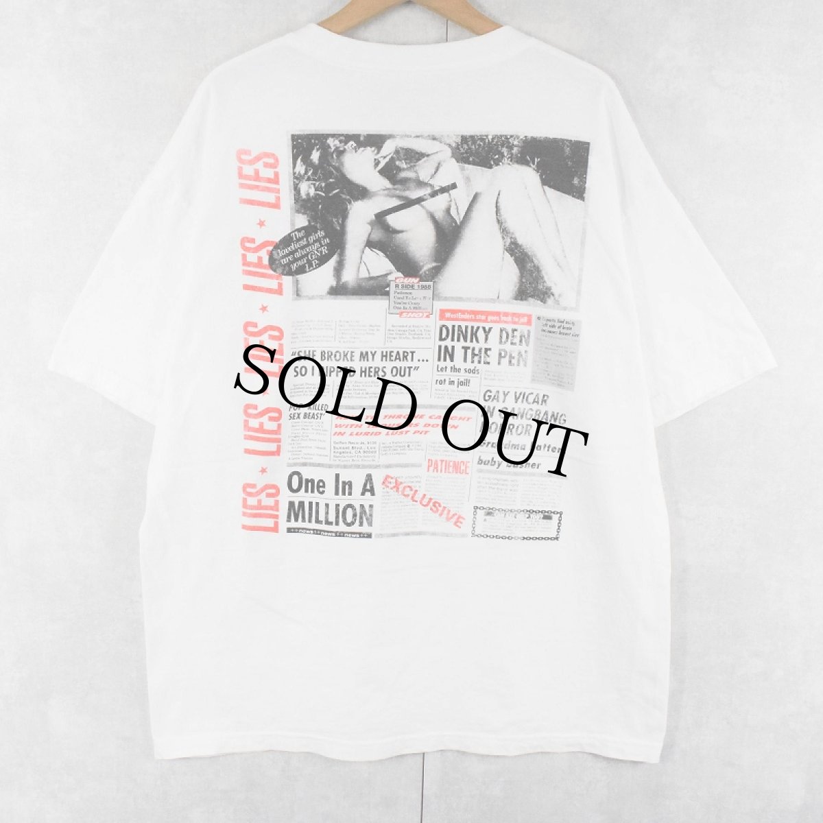 画像2: GUNS N' ROSES "GN'R Lies" ロックバンドアルバムTシャツ XL (2)