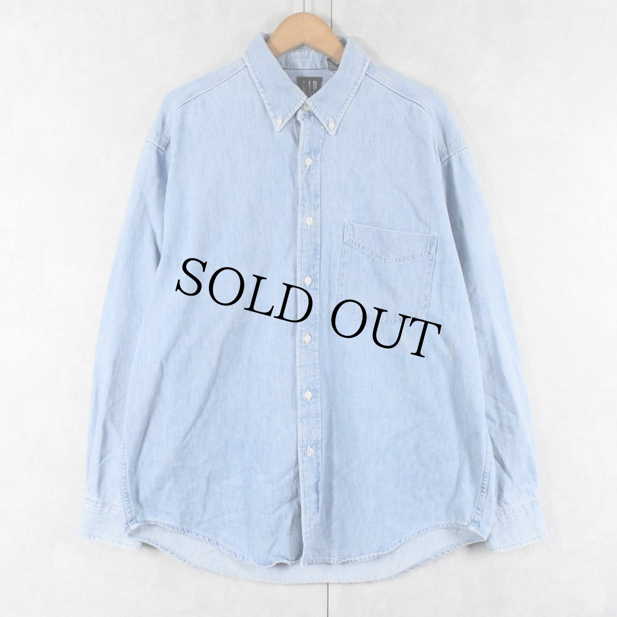 画像1: 90's GAP DENIM USA製 デニムボタンダウンシャツ L (1)