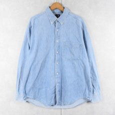 画像1: 90's GAP DENIM USA製 デニムボタンダウンシャツ L (1)