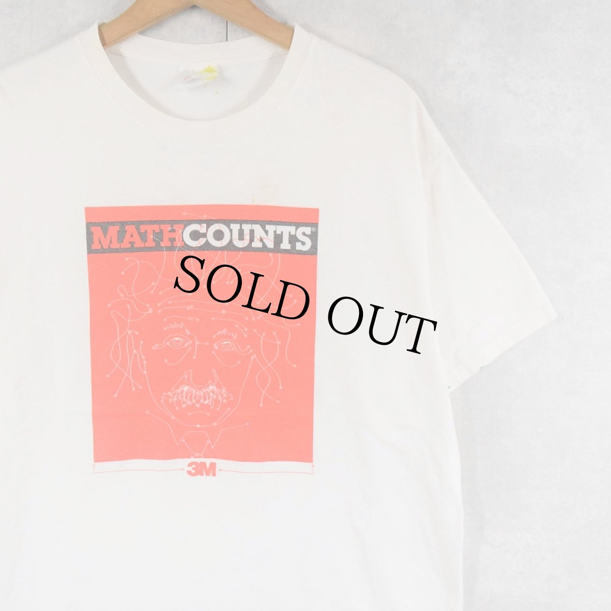 画像1: 2000's Albert Einstein "MATHCOUNTS" 数学プログラム 偉人プリントTシャツ L (1)