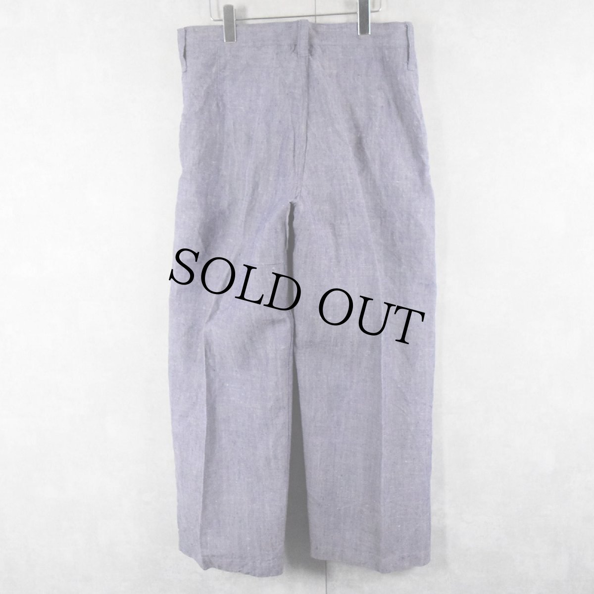 画像2: 50〜60's FRENCH MILITARY リネンセーラーパンツ "ワンウォッシュ" DEADSTOCK【W33 L28】 (2)