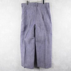 画像2: 50〜60's FRENCH MILITARY リネンセーラーパンツ "ワンウォッシュ" DEADSTOCK【W33 L28】 (2)