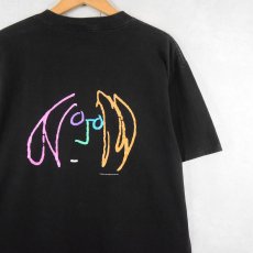 画像1: 90's JOHN LENNON USA製 ミュージシャン アートプリントTシャツ BLACK L (1)
