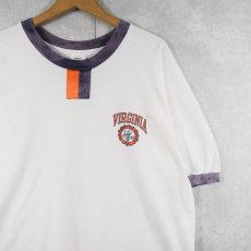 画像1: 90's the cotton exchange USA製 "VIRGINIA" チョコチン リンガーTシャツ XL (1)