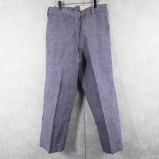 画像1: 50〜60's FRENCH MILITARY リネンセーラーパンツ "ワンウォッシュ" DEADSTOCK【W34 L29】 (1)
