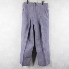 画像2: 50〜60's FRENCH MILITARY リネンセーラーパンツ "ワンウォッシュ" DEADSTOCK【W34 L29】 (2)