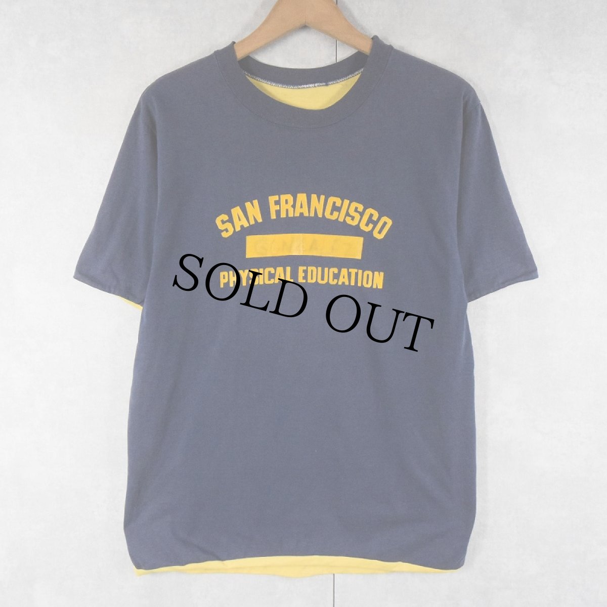 画像2: 70〜80's "SAN FRANCISCO PHYSICAL EDUCATION" ダブルフェイス プリントTシャツ NAVY (2)