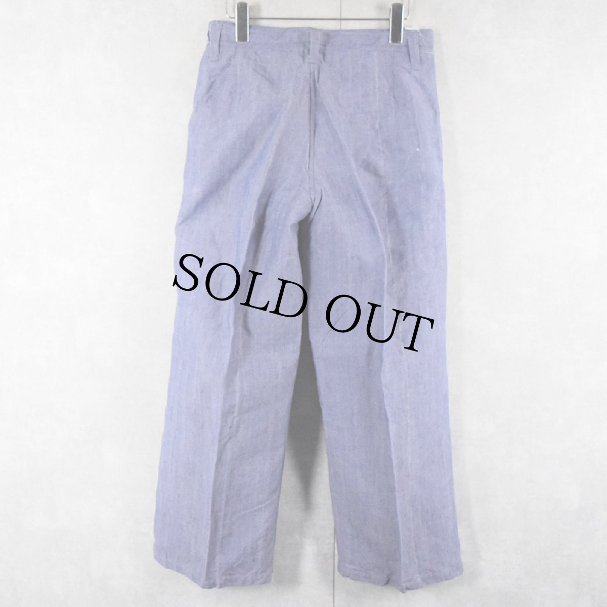 画像2: 50〜60's FRENCH MILITARY リネンセーラーパンツ "ワンウォッシュ" DEADSTOCK【W30 L28】 (2)