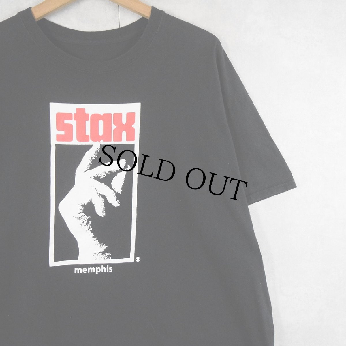画像1: Stax Records レコードレーベル プリントTシャツ BLACK (1)