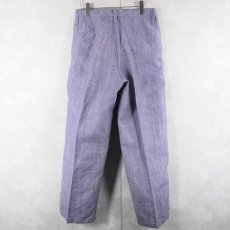 画像2: 50〜60's FRENCH MILITARY リネンセーラーパンツ "ワンウォッシュ" DEADSTOCK【W31 L30】 (2)