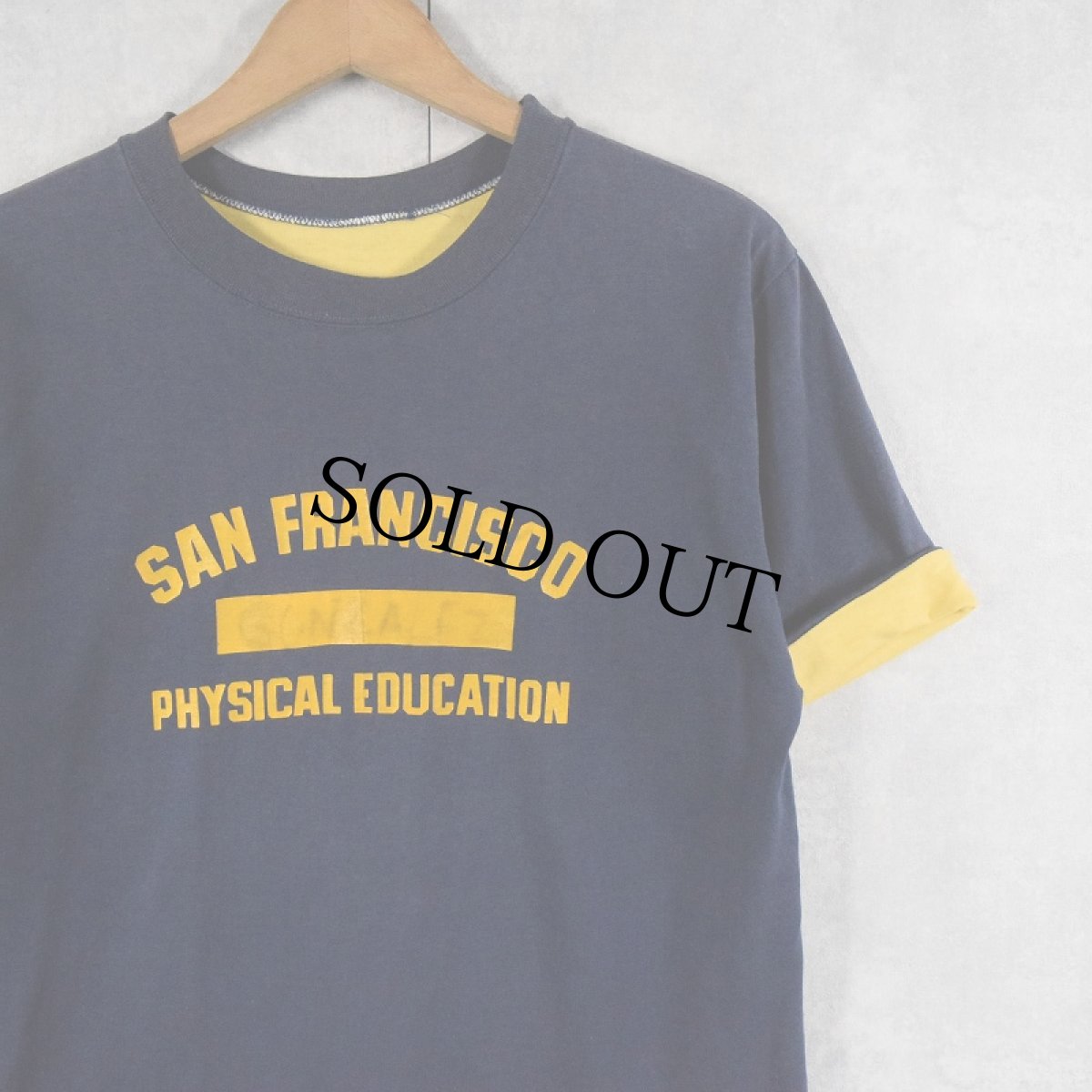 画像1: 70〜80's "SAN FRANCISCO PHYSICAL EDUCATION" ダブルフェイス プリントTシャツ NAVY (1)