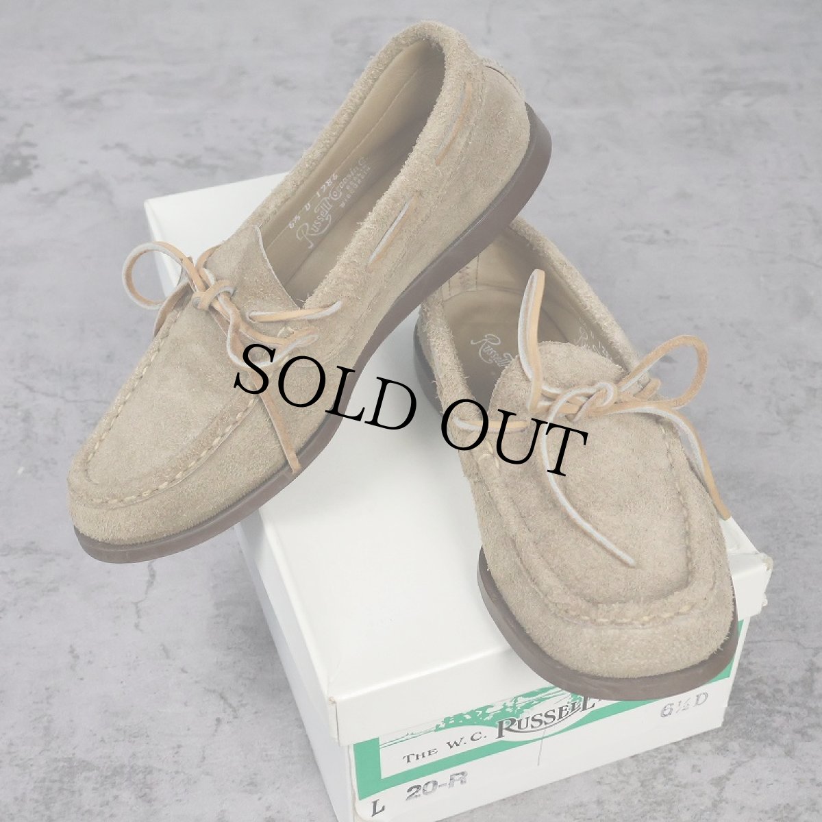 画像1: Russell Moccasin Co. スウェード デッキシューズ 26cm 箱付き (1)