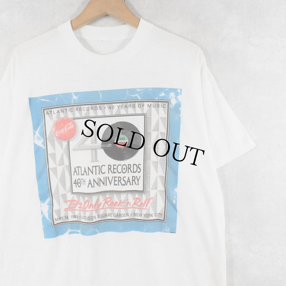 画像1: 80's Atlantic Records "40TH ANNIVERSARY" レコードレーベル プリントTシャツ (1)