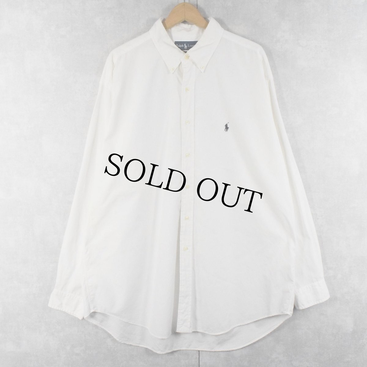 画像1: Ralph Lauren "BLAKE" コットンボタンダウンシャツ XL (1)
