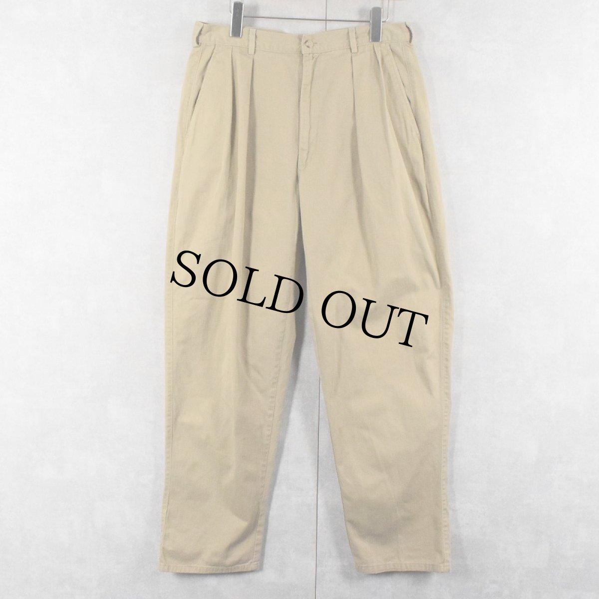 画像1: 90's POLO Ralph Lauren USA製 2タック コットンチノトラウザーズ W33 (1)