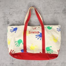 画像1: 80's L.L.Bean "BOAT AND TOTE" 手形ペイント キャンバストートバッグ LARGE (1)
