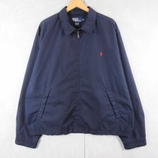画像1: POLO Ralph Lauren ロゴ刺繍 ポリエステルスイングトップ NAVY XL (1)