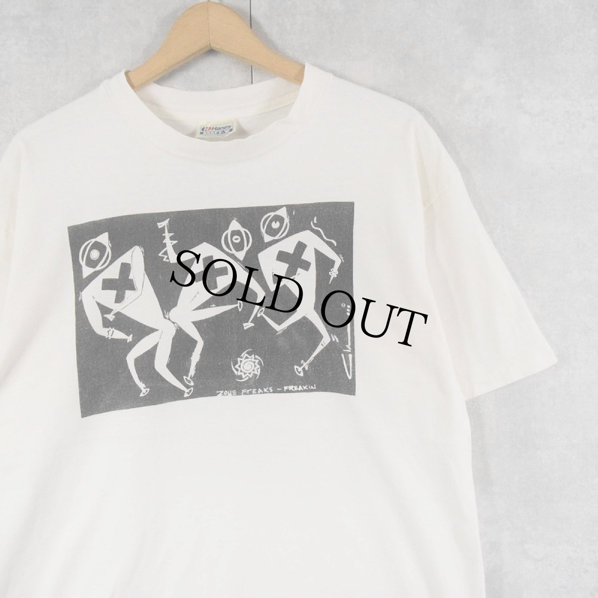画像1: 90's "SKATE HARD FUCK OFF" ローラースケート プリントTシャツ XL (1)