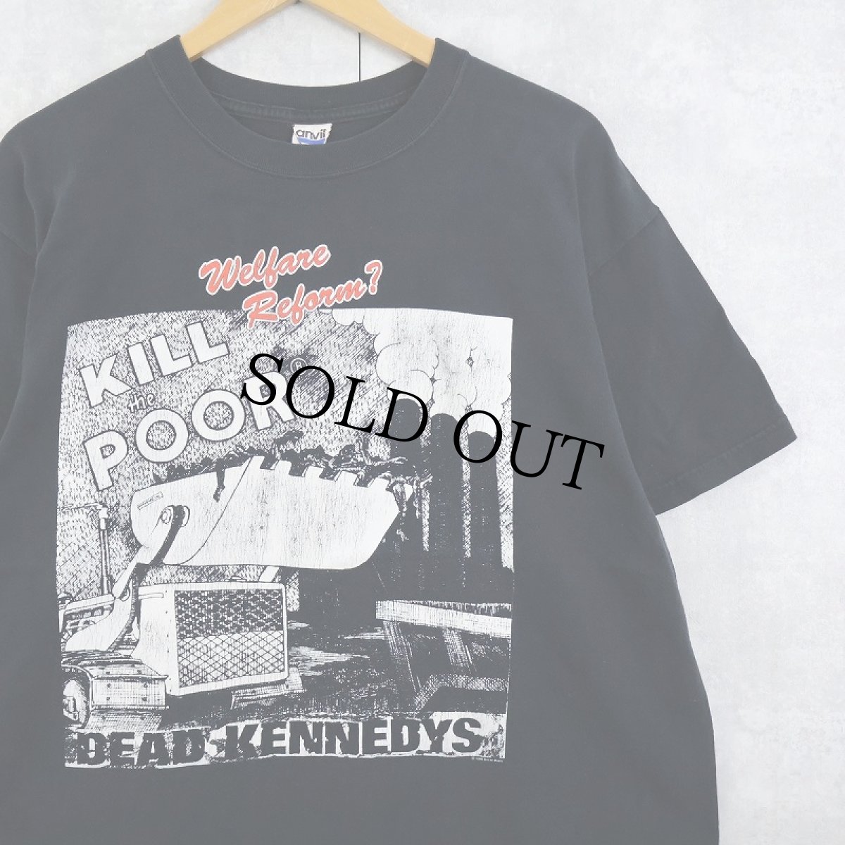 画像1: DEAD KENNEDYS KILL THE POOR ハードコア・パンクバンド プリントTシャツ BLACK L (1)