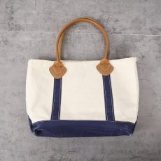 画像1: 90's〜 L.L.Bean USA製 "BOAT AND TOTE" レザーハンドル キャンバストートバッグ MEDIUM (1)