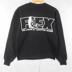 画像1: 80〜90's RUSSELL ATHLETIC USA製 "FLEX" 前V プリントスウェット BLACK S (1)