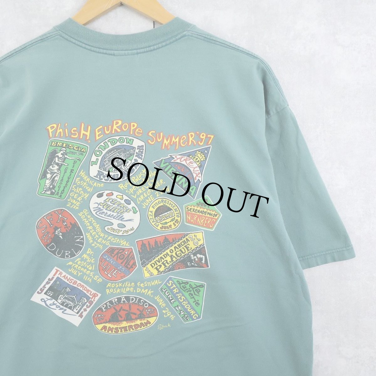 画像1: 【SALE】 90's PHISH "EUROPE SUMMER '97" ロックバンド プリントTシャツ XL (1)