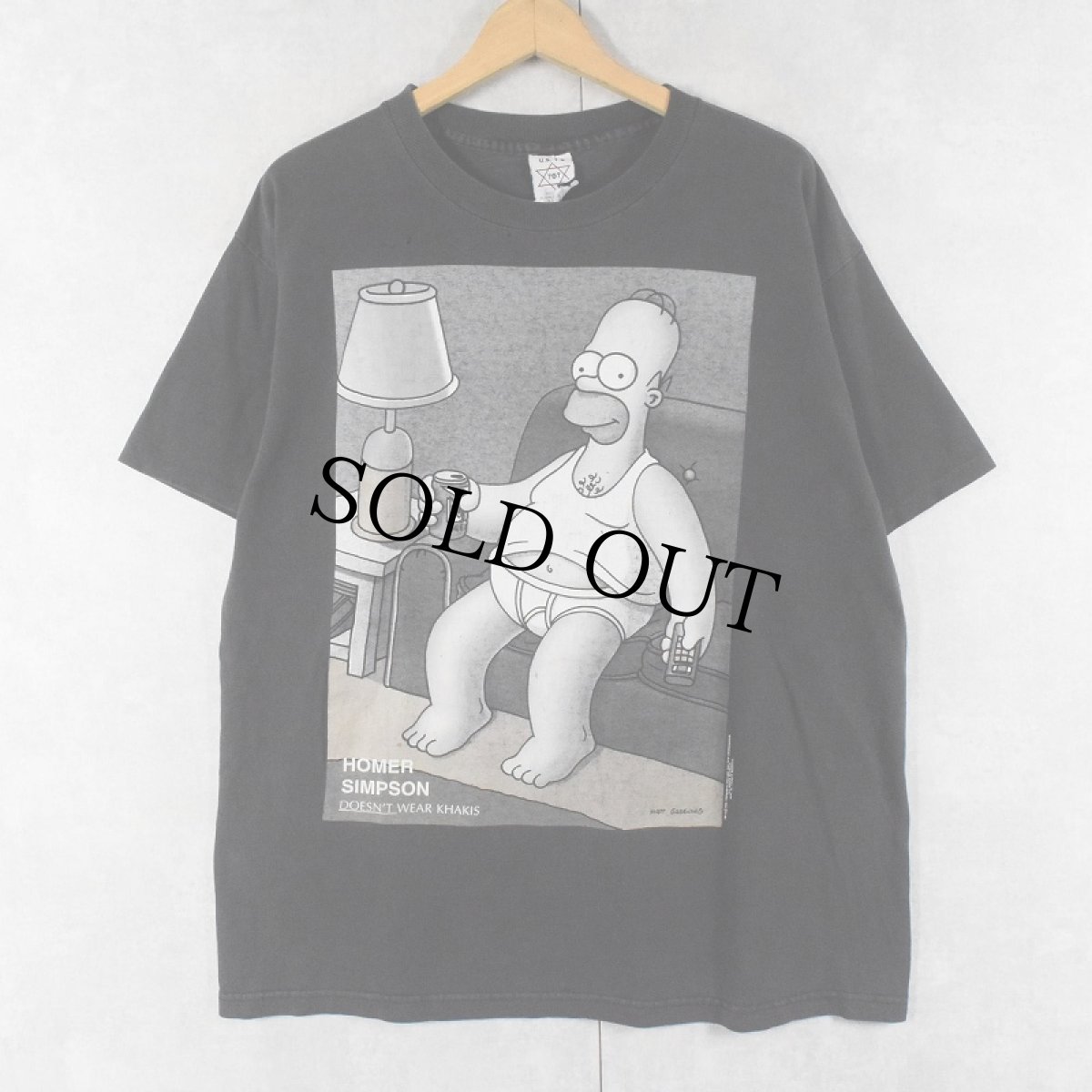 画像1: 90's The Simpsons "HOMER SIMPSONS" キャラクタープリントTシャツ BLACK L (1)