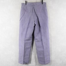画像2: 50〜60's FRENCH MILITARY リネンセーラーパンツ "NAVY blue" パッチ付き DEADSTOCK【W32 L31】 (2)