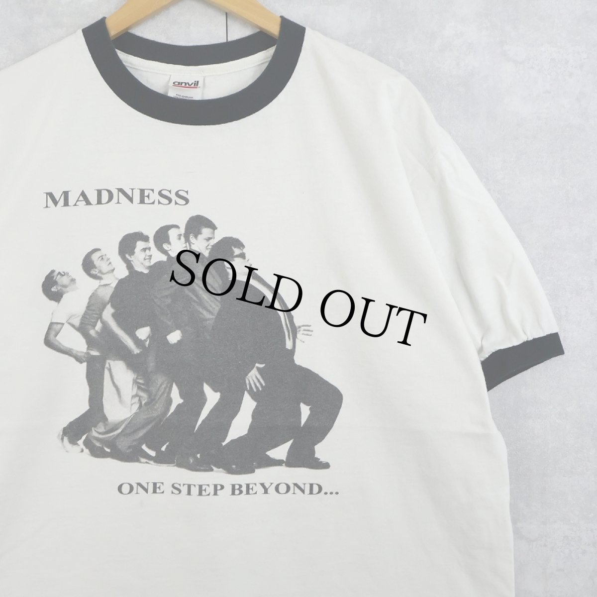 画像1: MADNESS スカバンド プリントリンガーTシャツ L (1)