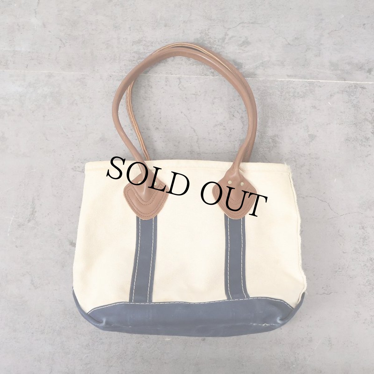 画像2: 80's L.L.Bean USA製 "BOAT AND TOTE" レザーハンドル ジップトップ キャンバストートバッグ SMALL (2)