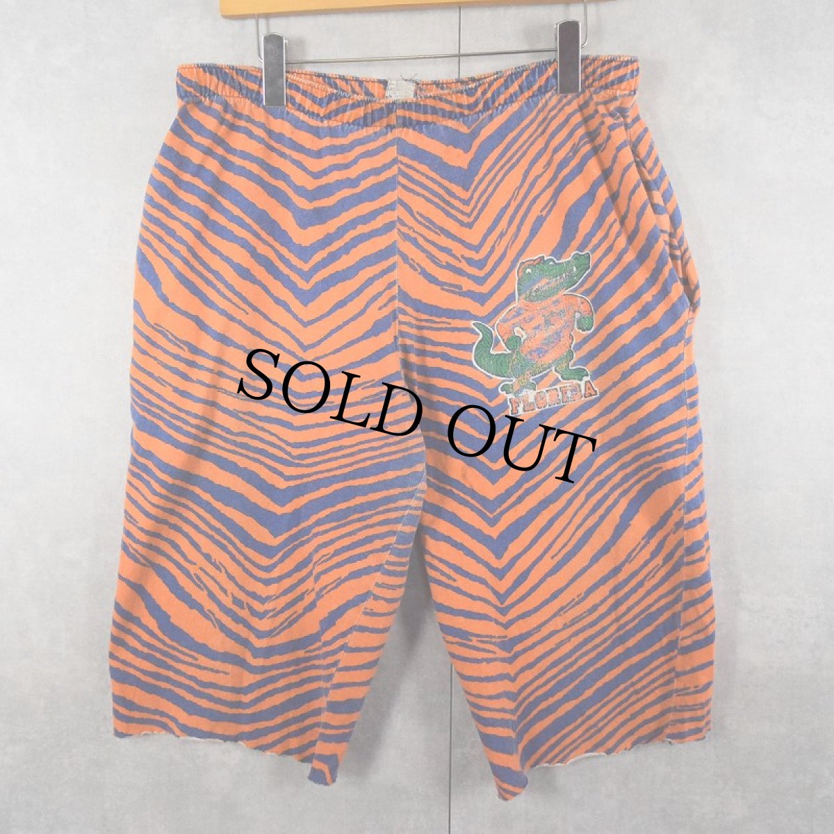 画像2: 80〜90's USA製 ゼブラ柄 カットオフ コットンショーツ LARGE (2)