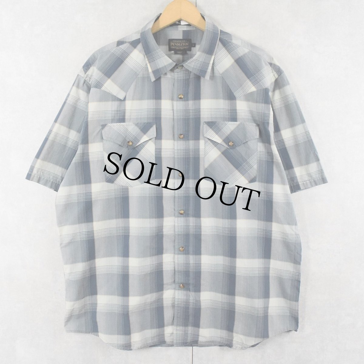 画像1: PENDLETON "FRONTIER" オンブレーチェック柄 ウエスタンシャツ L (1)