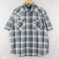 画像1: PENDLETON "FRONTIER" オンブレーチェック柄 ウエスタンシャツ L (1)