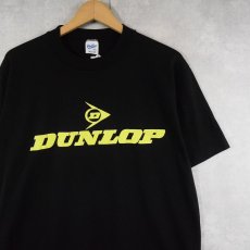 画像1: 90's DUNLOP USA製 タイヤブランド 発泡プリントTシャツ BLACK L (1)