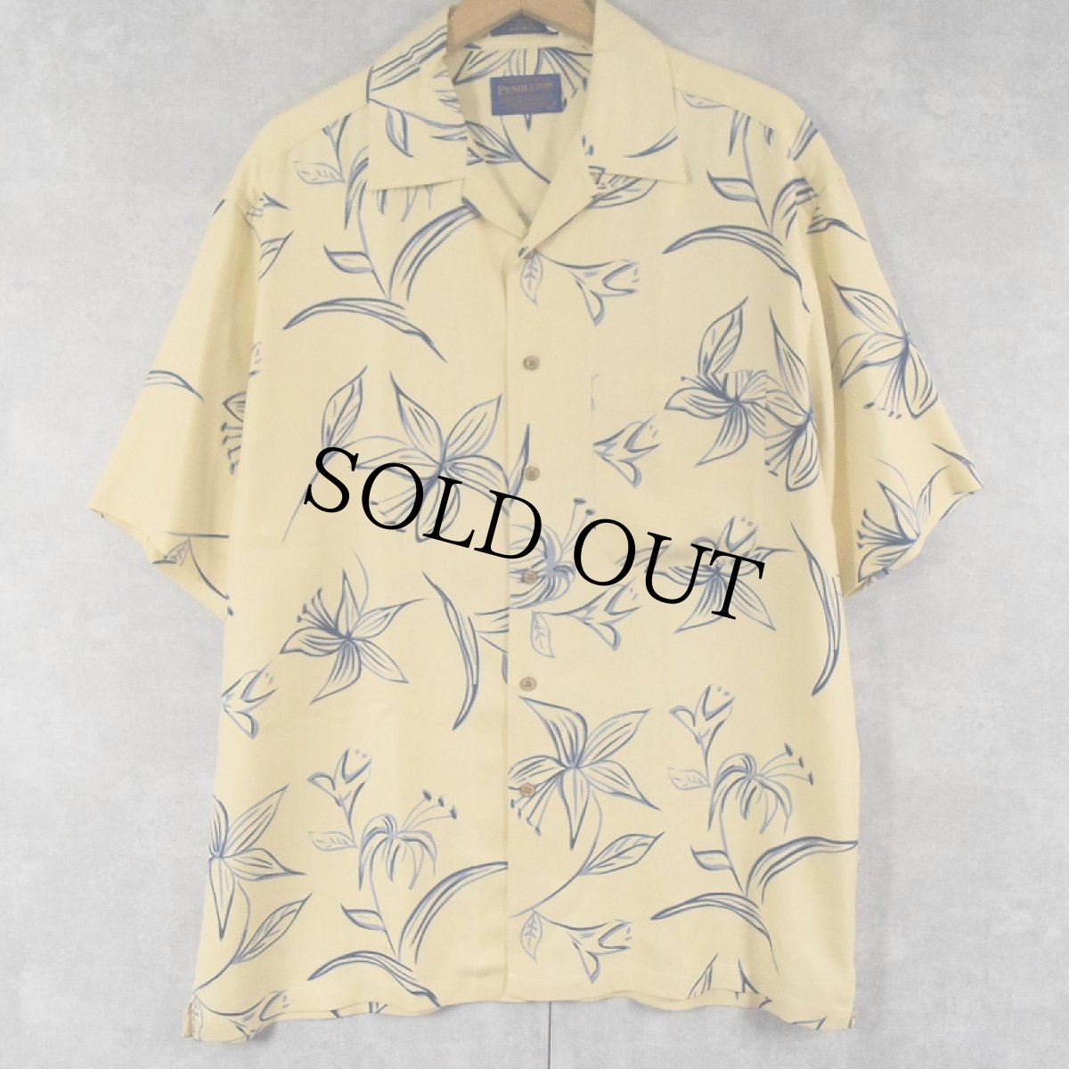 画像1: PENDLETON オールオーバーパターン HBT シルクアロハシャツ M (1)