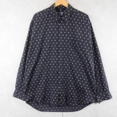 画像1: 90's GAP 総柄 コットンシャツ BLACK L (1)