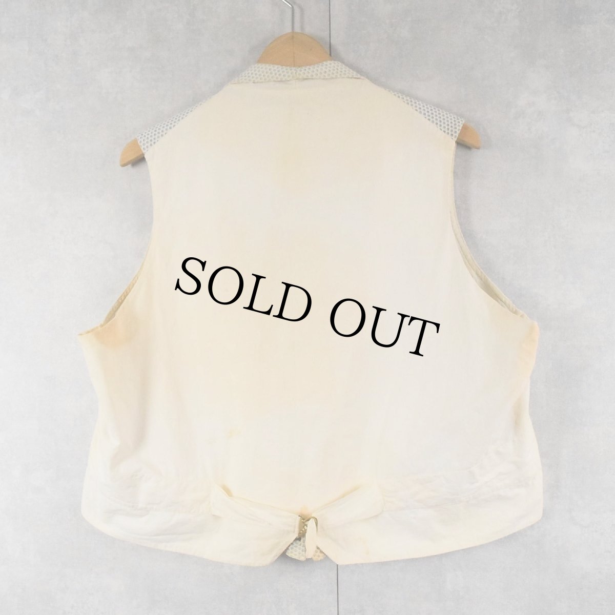 画像2: 30〜40's 柄織  針刺しシンチバック ショールカラーベスト (2)