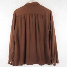 画像2: 50's Pilglim レーヨンギャバジン フルジップオープンカラーシャツ 14 S 14 1/2 (2)