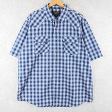 画像1: PENDLETON オンブレーチェック柄 ウエスタンシャツ XL (1)