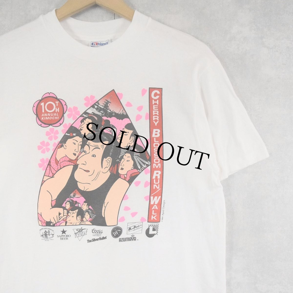 画像1: 90's Cherry Blossom Run/Walk USA製 チャリティイベント プリントTシャツ M (1)