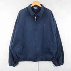 画像1: POLO Ralph Lauren ロゴ刺繍 コットンスイングトップ NAVY XXL (1)