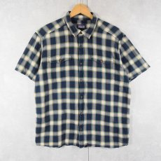 画像1: 2017SS Patagonia "ORGANIC COTTON" チェック柄 コットンシャツ L (1)